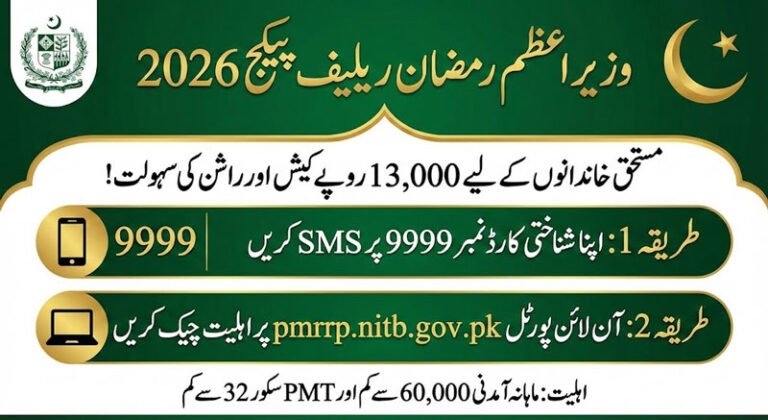 9999 Portal pmrrp.nitb.gov.pk PM Ramzan Relief Package 2026